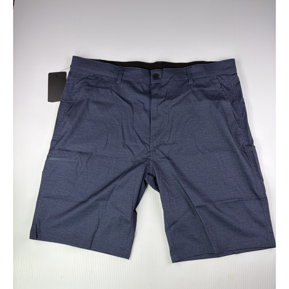 PULI Mens 38 Blue Golf Shorts Stretch Quick Dry Hybrid Chino Flat Front Athletic